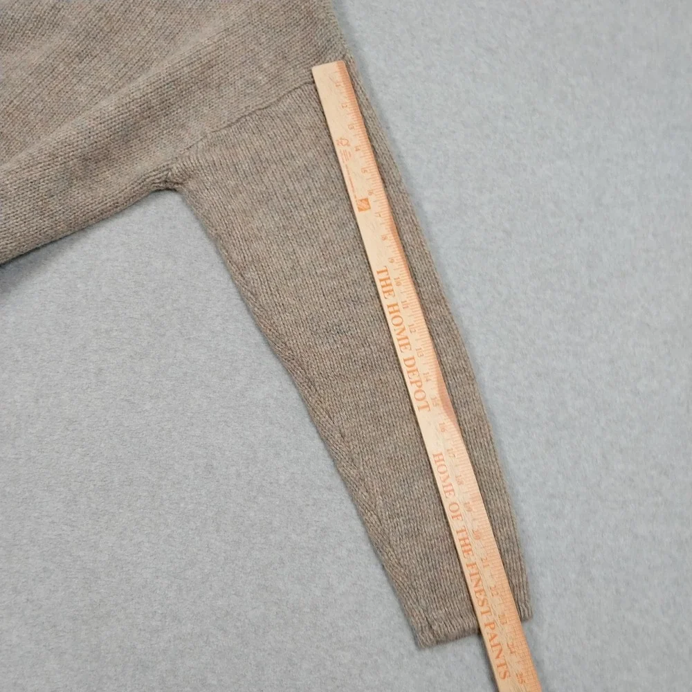 Vintage LL Bean Cardigan Womens Medium Biege Tan 100% Pure New Wool Cozy 90s